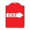 Signmission Designer Series Sign-Exit W/ Right Arrow, Red & White Aluminum Sign, 18" H, 24" L, RW-1824-24606 A-DES-RW-1824-24606 - alternate 1
